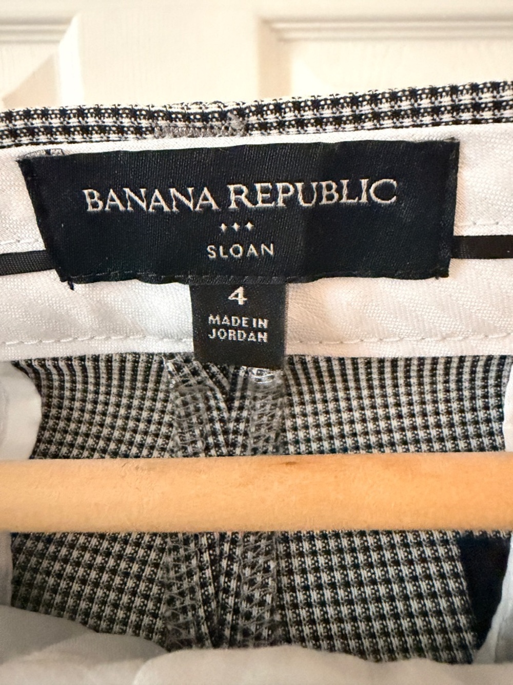 Banana Reunpic Gray Micro Check Ankle Dress Pants/Trousers - Slim Straight Leg - Picture 2 of 2